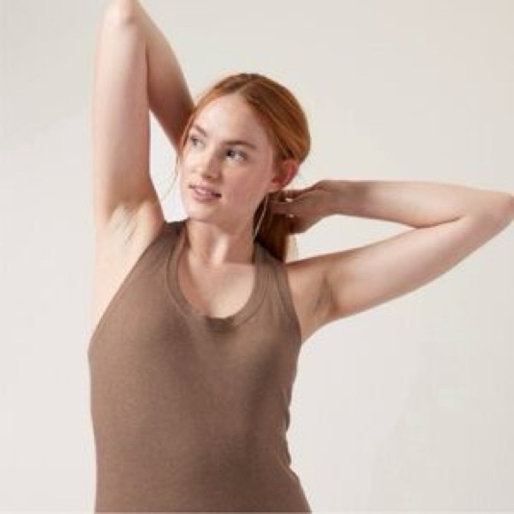 Athleta Momentum Seamless Tank Brown Metallic‎ Shimmer Racerback 466455 XL NEW